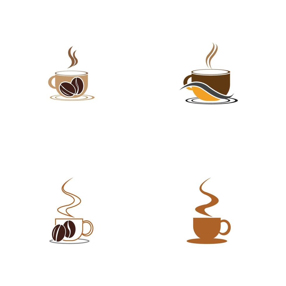 ilustração em vetor logotipo ícone modelo design de cafeteria
