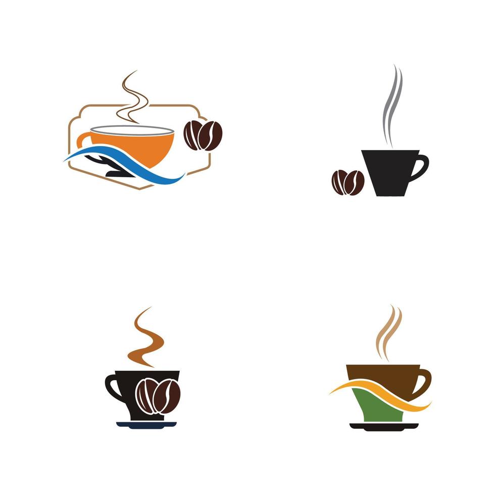 ilustração em vetor logotipo ícone modelo design de cafeteria