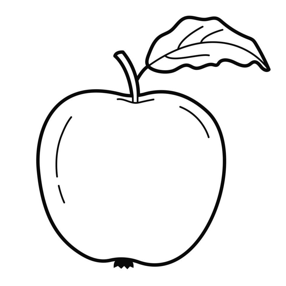 frutas. maçã. esboço ilustração em branco fundo, Projeto elemento vetor