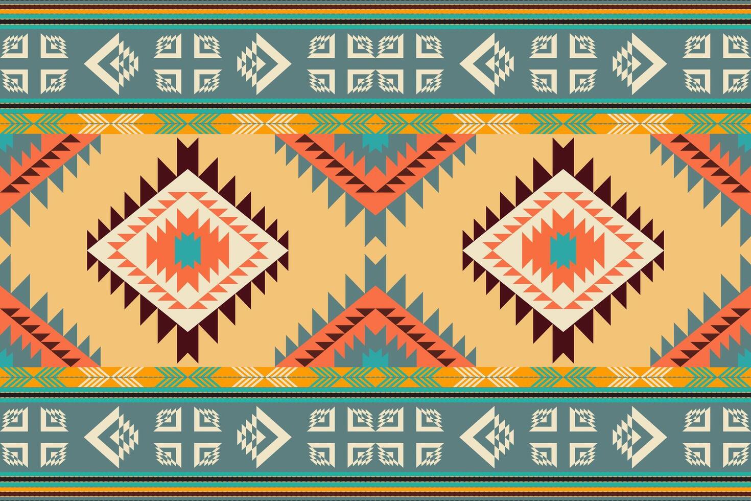 navajo tribal vetor desatado padronizar. nativo americano ornamento. étnico sul ocidental decoração estilo. boho geométrico ornamento. vetor desatado padronizar. mexicano cobertor, tapete. tecido tapete ilustração.
