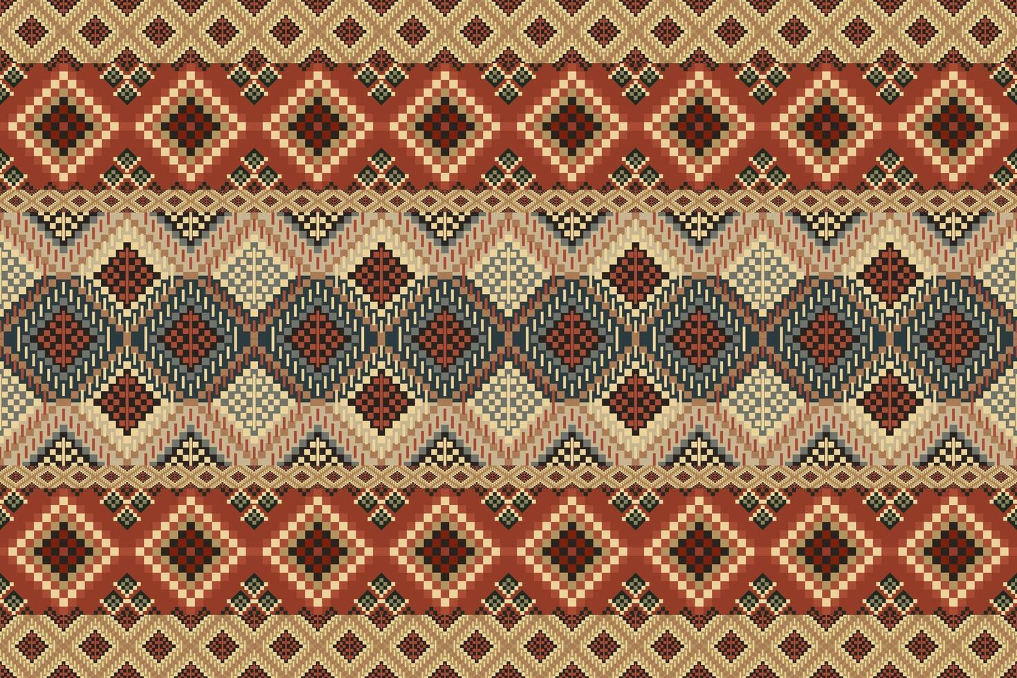 navajo tribal vetor desatado padronizar. nativo americano ornamento. étnico sul ocidental decoração estilo. boho geométrico ornamento. pixel desatado padronizar. mexicano cobertor, tapete. tecido tapete ilustração.