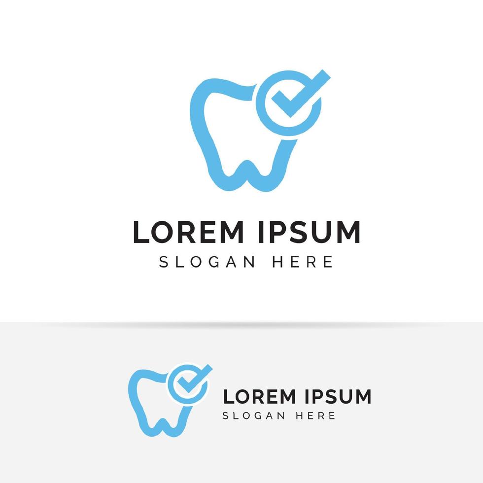 modelo de logotipo dental. desenhos de símbolos de ícones de cuidados dentários vetor