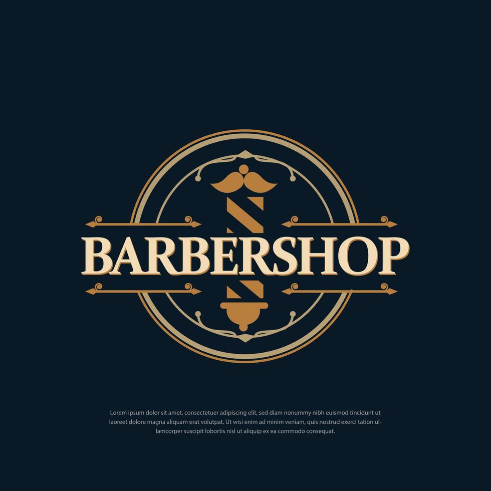 design de logotipo vintage de barbearia vetor