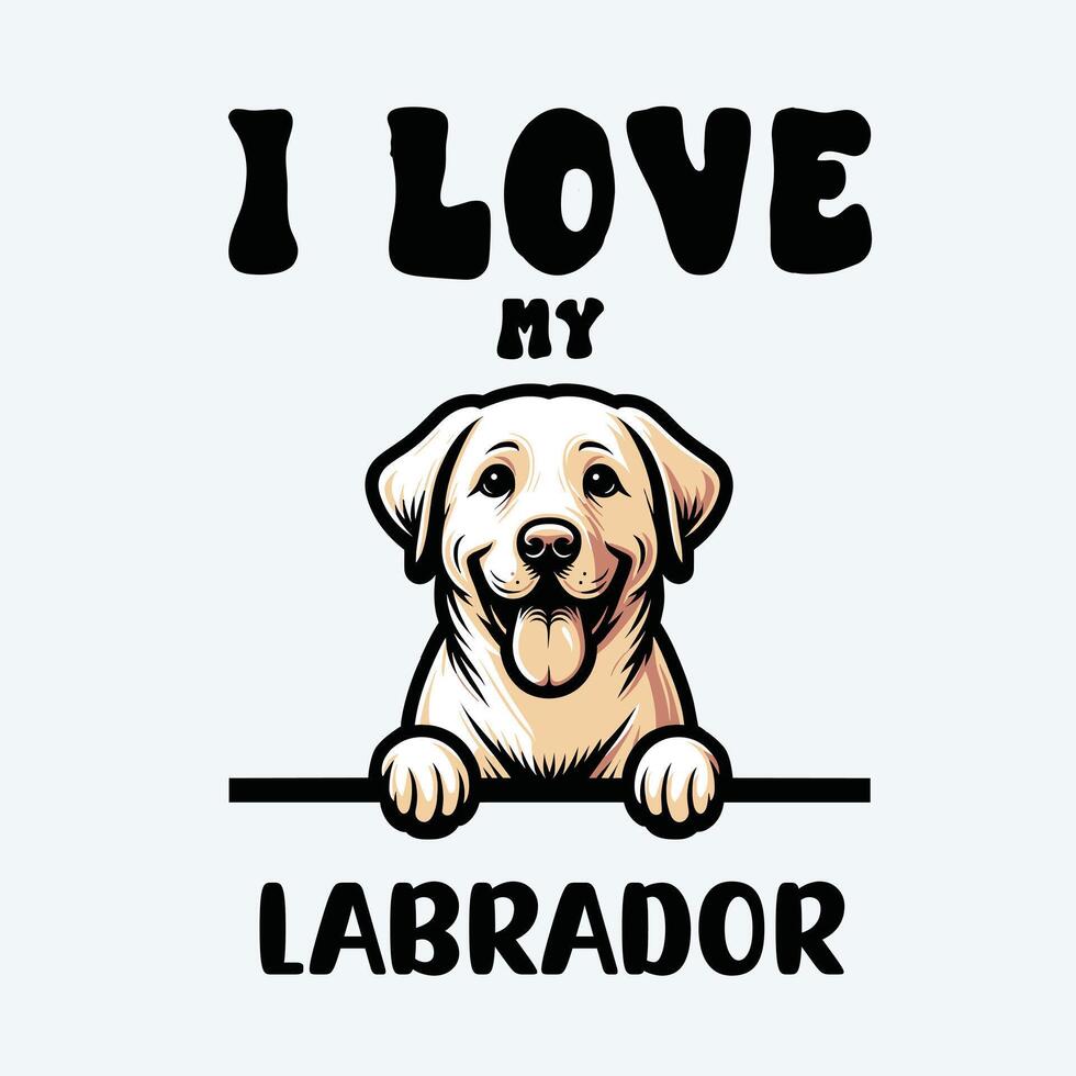 Eu amor meu labrador retriever cachorro camiseta Projeto vetor