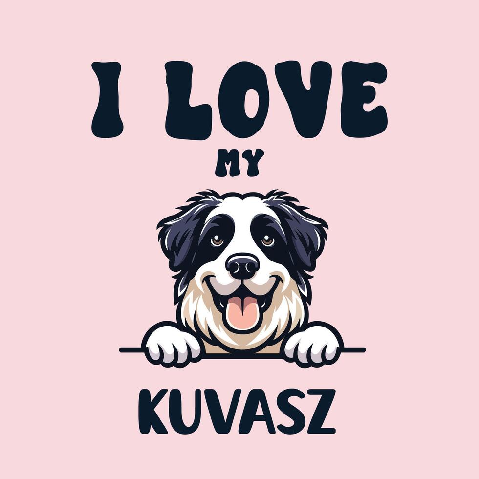 Eu amor meu kuvasz cachorro camiseta Projeto vetor