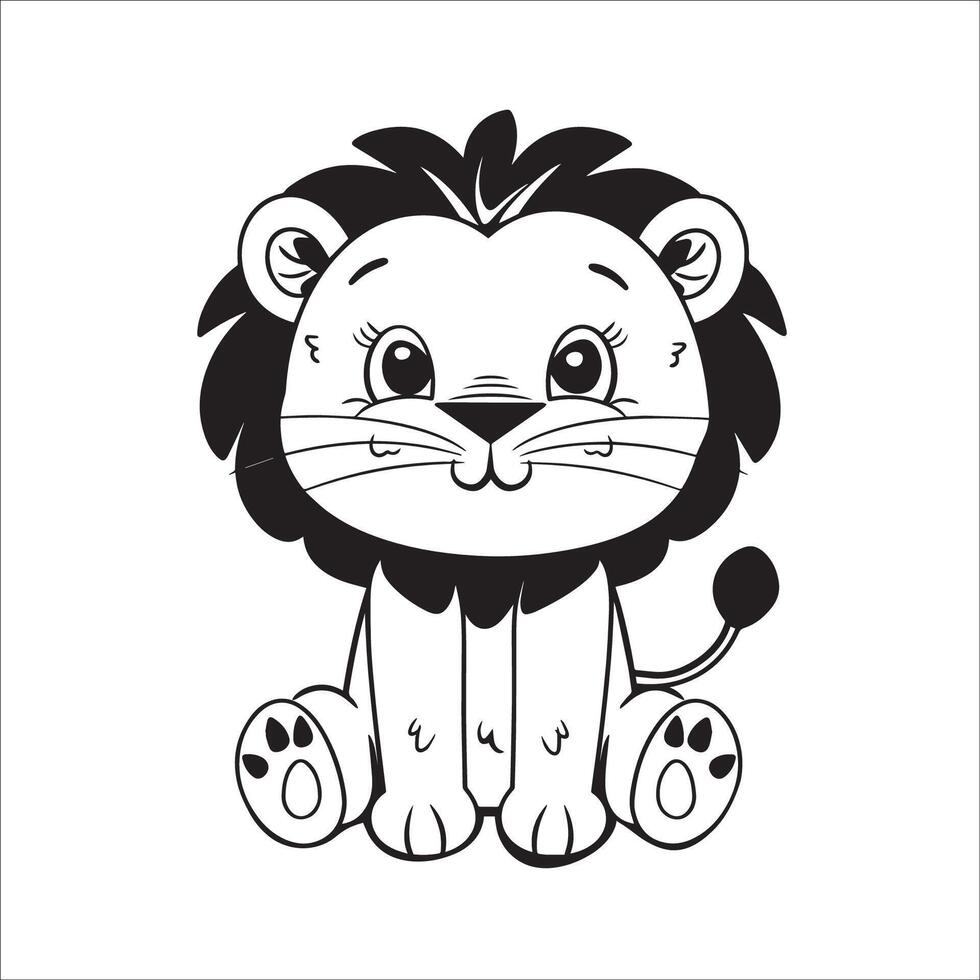 ai gerado uma vetor ilustração do uma Preto e branco tigre sentado