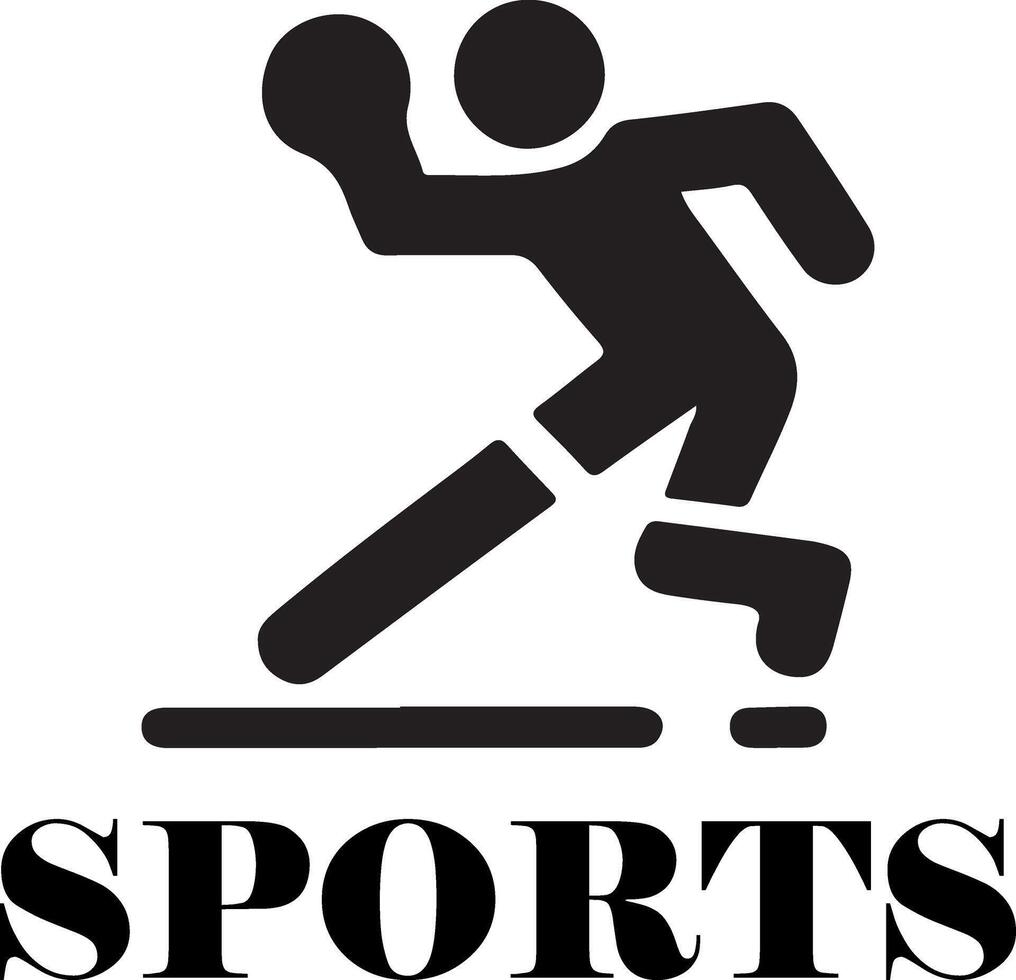 esporte logotipo vetor Preto cor 25