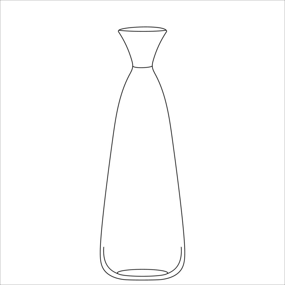 vaso para flores no estilo da imagem doodle.black and white.monochrome.interior item.vector image vetor