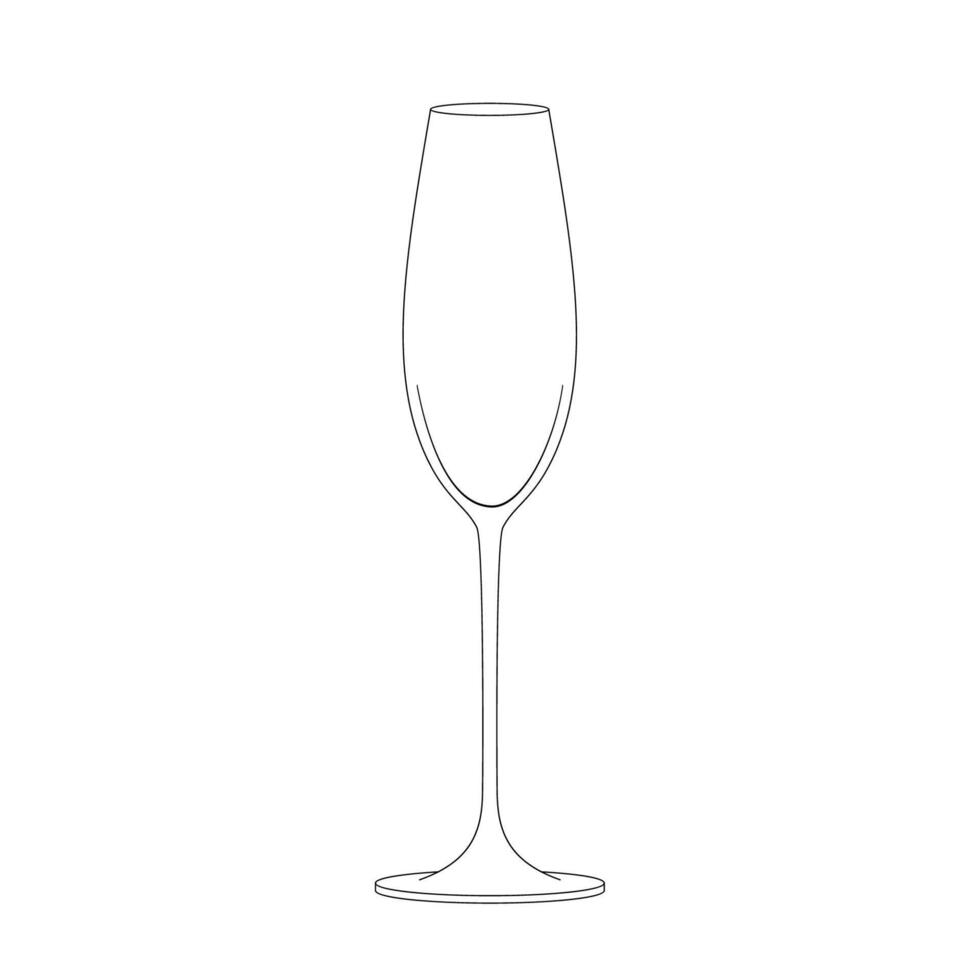 vinho vidro linha desenhando a vidro. vetor