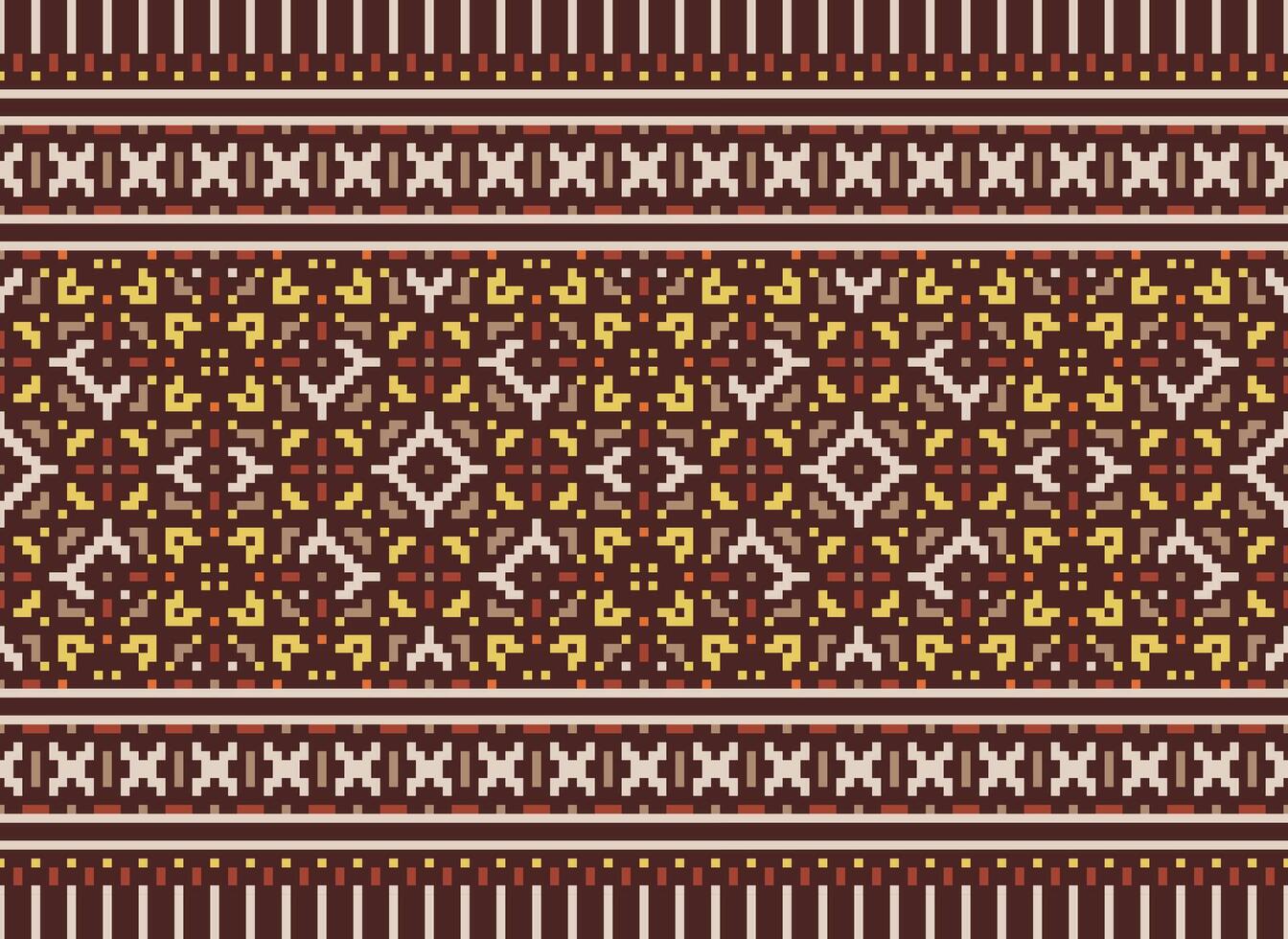 pixel étnico padronizar vetor fundo. desatado padronizar tradicional, Projeto para fundo, papel de parede, batik, tecido, tapete, roupas, invólucro, e têxtil.étnico padronizar vetor ilustração.