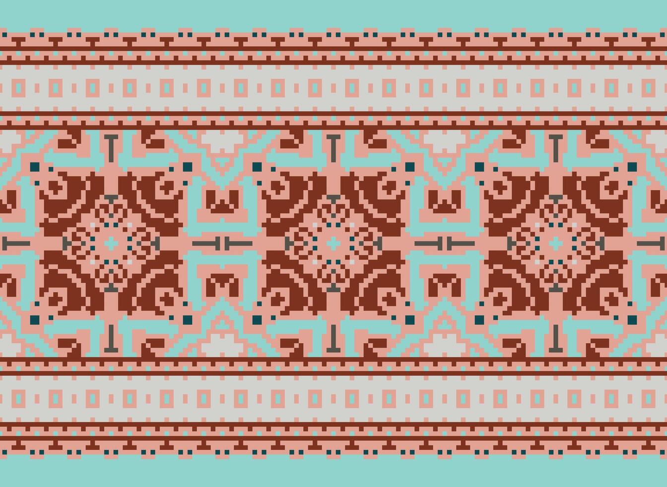 pixel ucraniano, bielorrusso folk arte vetor desatado padronizar dentro vermelho e preto, inspirado de tradicional bordado Vyshyvanka