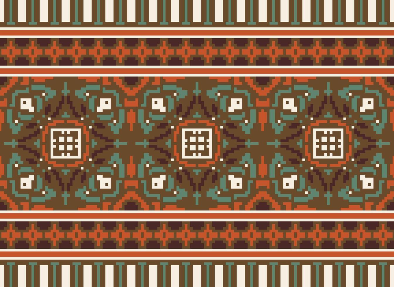 pixel tradicional étnico padronizar paisley flor ikat fundo abstrato asteca africano indonésio indiano desatado padronizar para tecido impressão pano vestir tapete cortinas e sarongue vetor