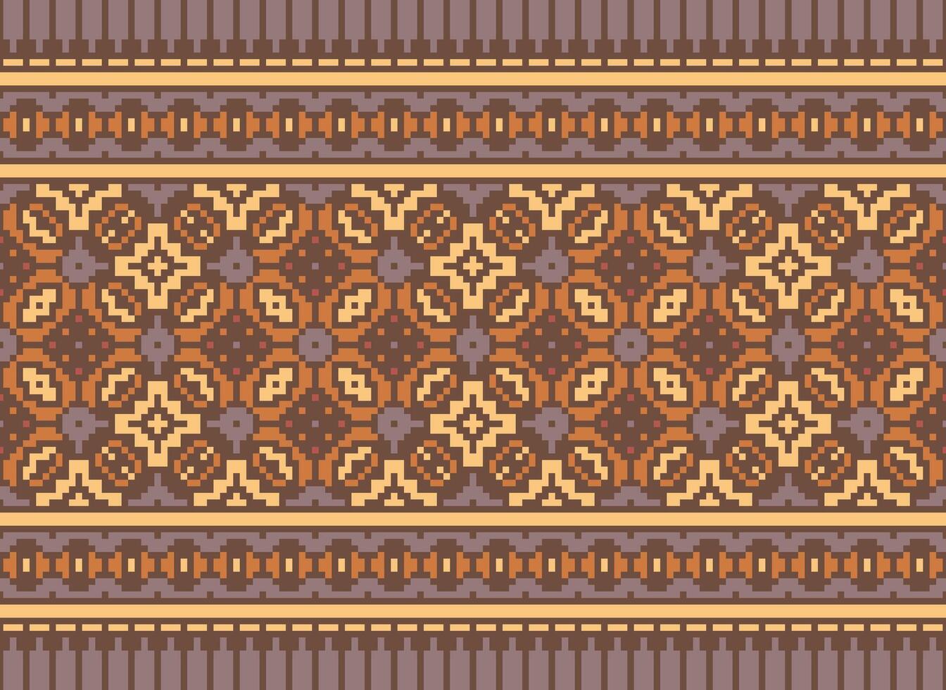 pixel étnico padronizar vetor fundo. desatado padronizar tradicional, Projeto para fundo, papel de parede, batik, tecido, tapete, roupas, invólucro, e têxtil.étnico padronizar vetor ilustração.