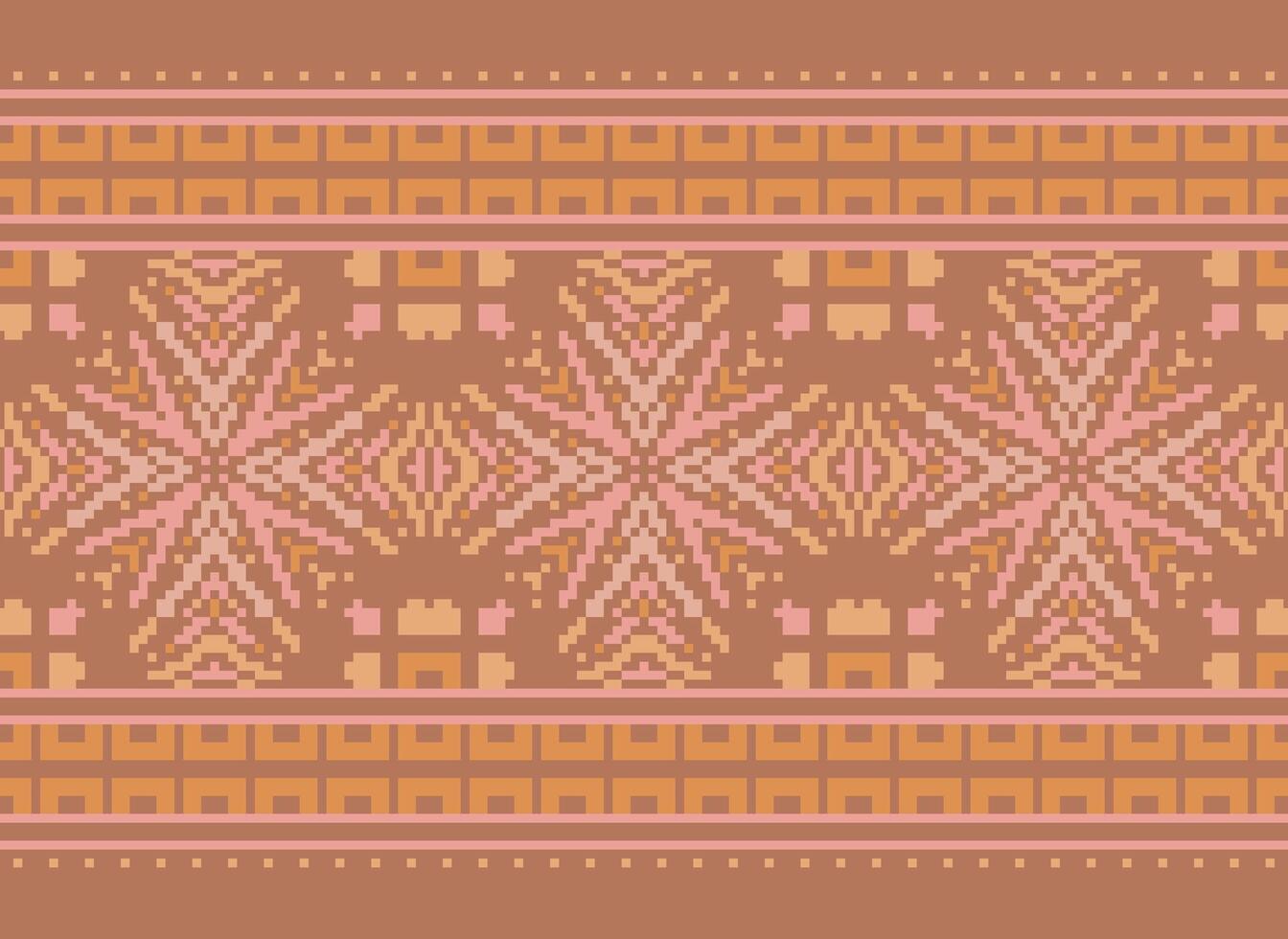 étnico geométrico tecido padronizar Cruz ponto.ikat bordado étnico oriental pixel padronizar azul fundo. resumo,vetor,ilustração. textura,vestuário,quadro,decoração,motivos,seda papel de parede. vetor