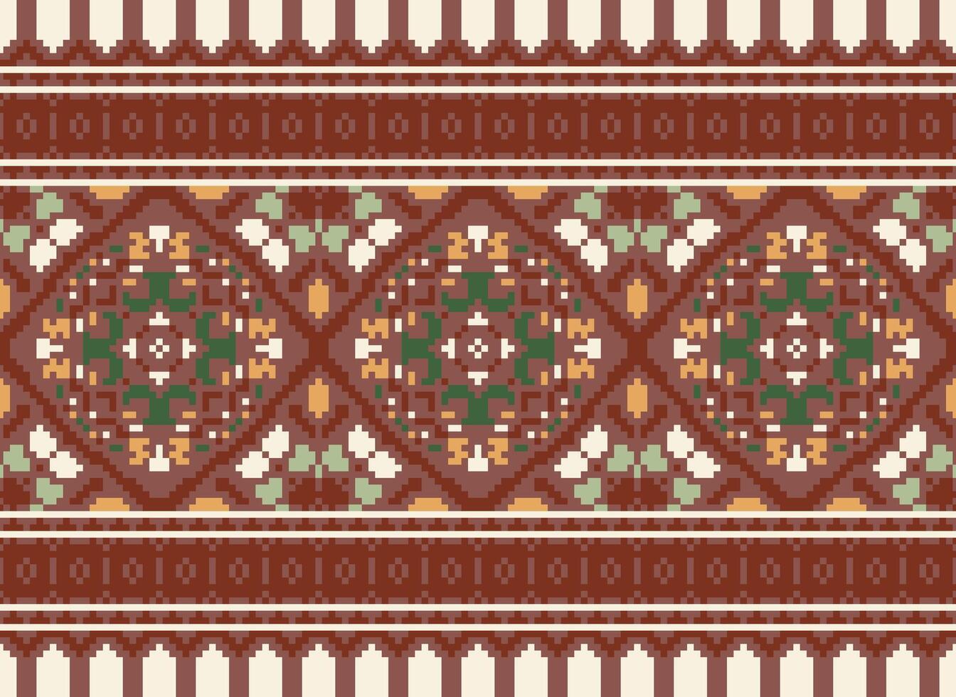 étnico geométrico tecido padronizar Cruz ponto.ikat bordado étnico oriental pixel padronizar azul fundo. resumo,vetor,ilustração. textura,vestuário,quadro,decoração,motivos,seda papel de parede. vetor