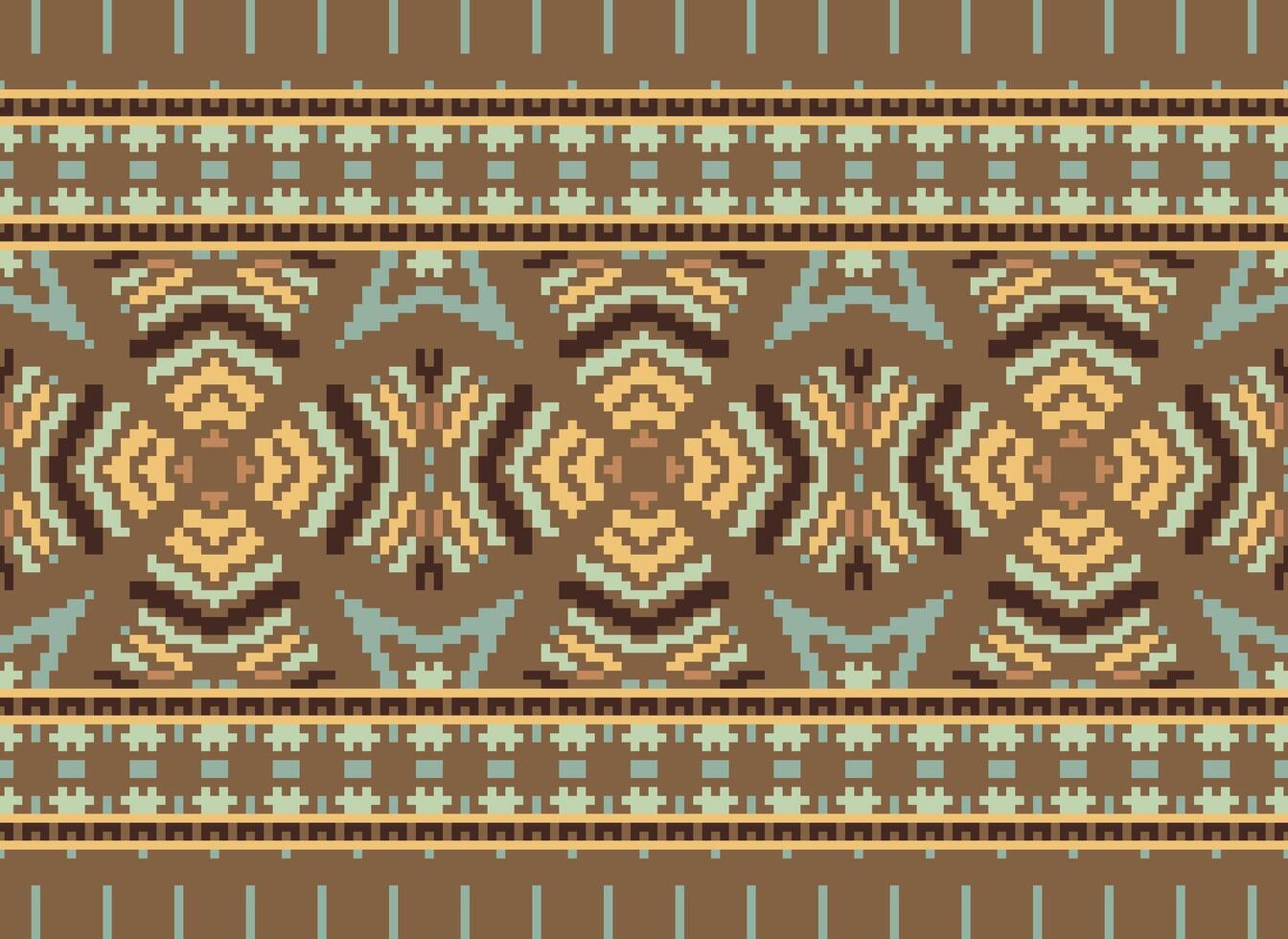 étnico geométrico tecido padronizar Cruz ponto.ikat bordado étnico oriental pixel padronizar azul fundo. resumo,vetor,ilustração. textura,vestuário,quadro,decoração,motivos,seda papel de parede. vetor