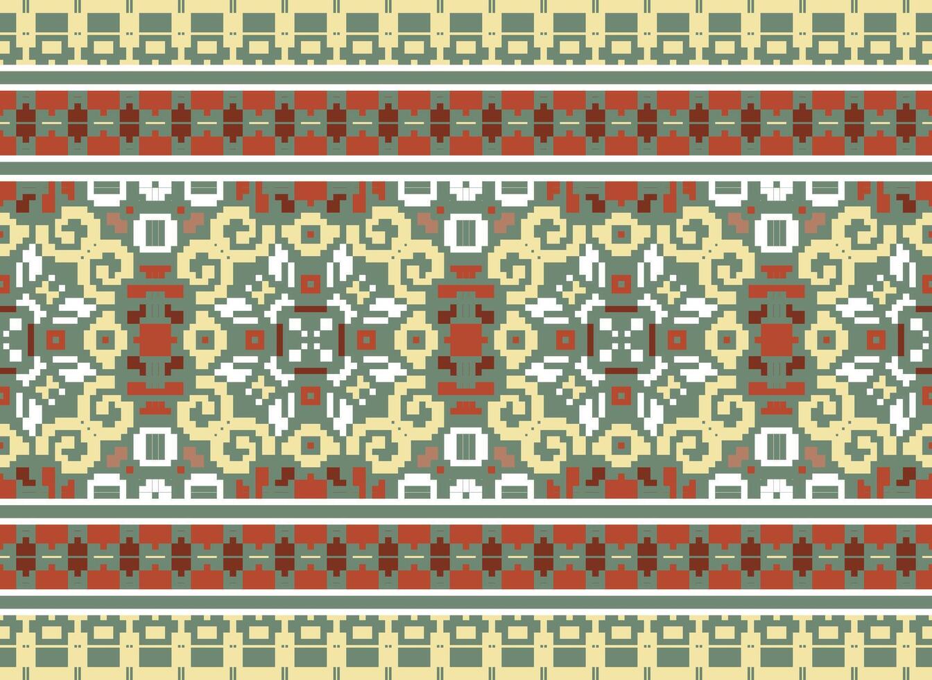 pixel étnico padronizar vetor fundo. desatado padronizar tradicional, Projeto para fundo, papel de parede, batik, tecido, tapete, roupas, invólucro, e têxtil.étnico padronizar vetor ilustração.