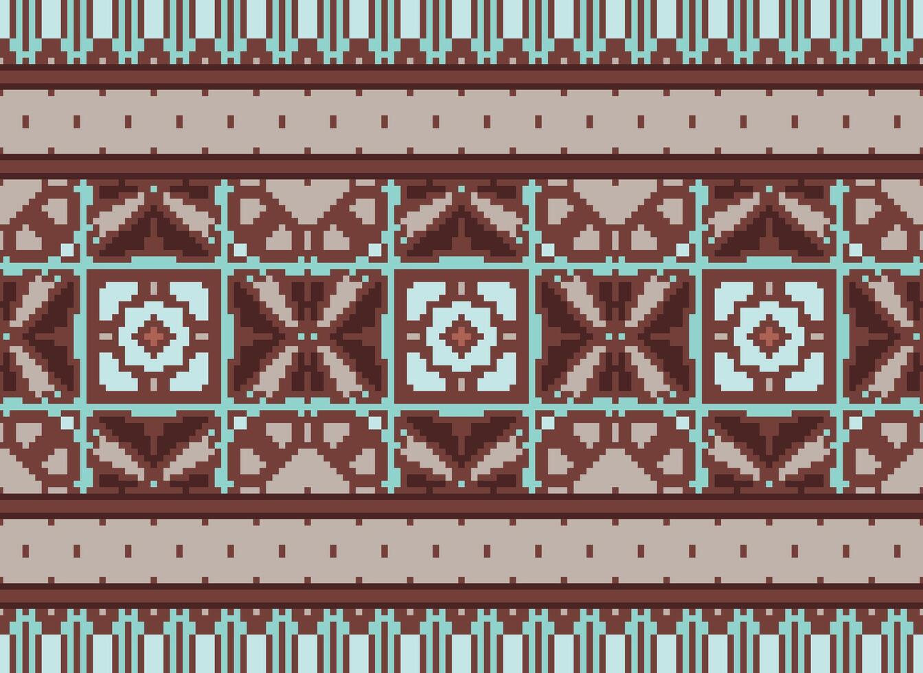 pixel tradicional étnico padronizar paisley flor ikat fundo abstrato asteca africano indonésio indiano desatado padronizar para tecido impressão pano vestir tapete cortinas e sarongue vetor