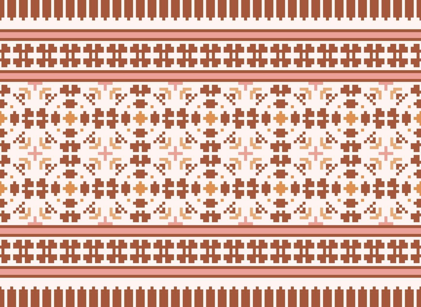 uma floral pixel arte padronizar em cinzento background.geometric étnico oriental bordado vetor ilustração. pixel estilo, abstrato fundo, Cruz costura.design para textura, tecido, pano, lenço, impressão