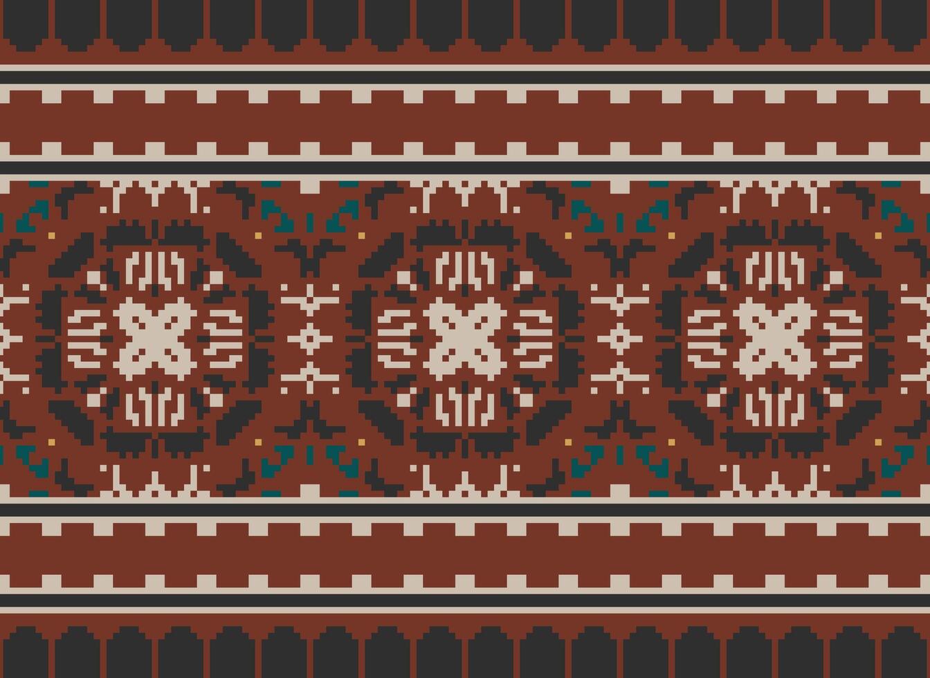 ucraniano, bielorrusso folk arte vetor desatado padronizar dentro vermelho e preto, inspirado de tradicional bordado Vyshyvanka