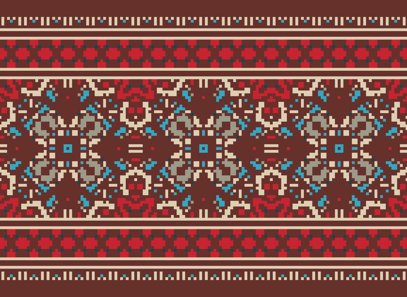 pixel tradicional étnico padronizar paisley flor ikat fundo abstrato asteca africano indonésio indiano desatado padronizar para tecido impressão pano vestir tapete cortinas e sarongue vetor