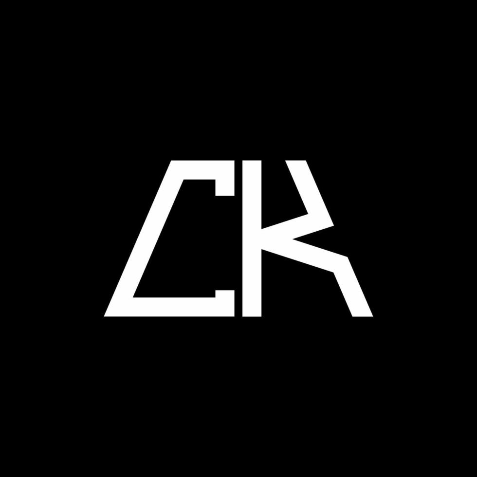 Monograma abstrato do logotipo ck isolado em fundo preto vetor