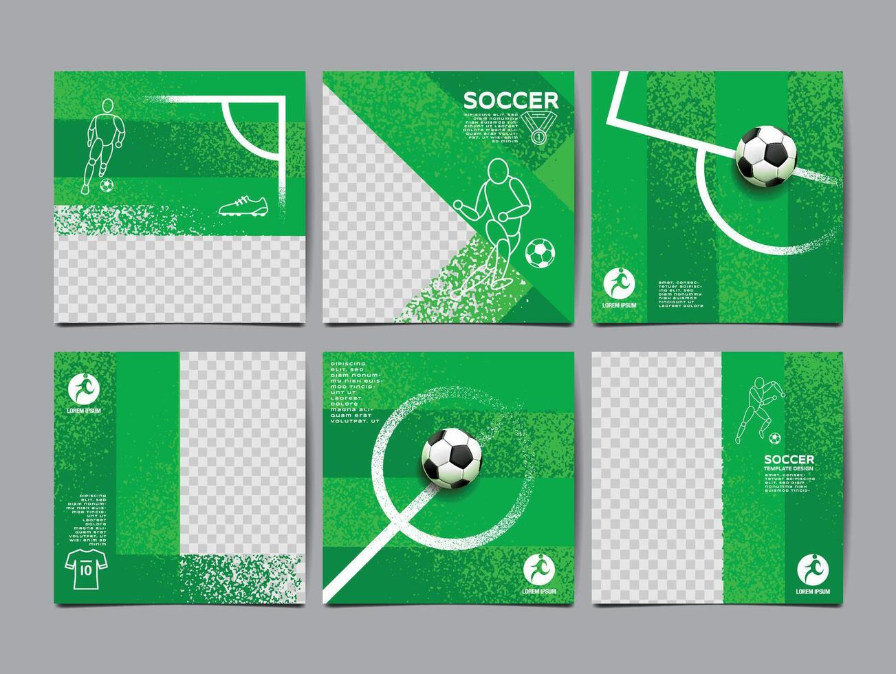 futebol bannertemplate conjunto , futebol bandeira, quadrado , esporte disposição projeto, vetor ,social modelo