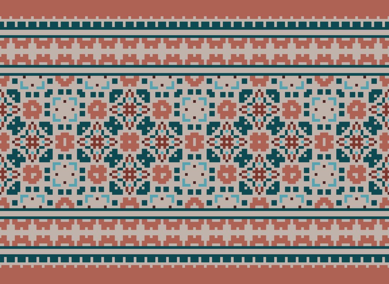 pixel étnico padronizar vetor fundo. desatado padronizar tradicional, Projeto para fundo, papel de parede, batik, tecido, tapete, roupas, invólucro, e têxtil.étnico padronizar vetor ilustração.