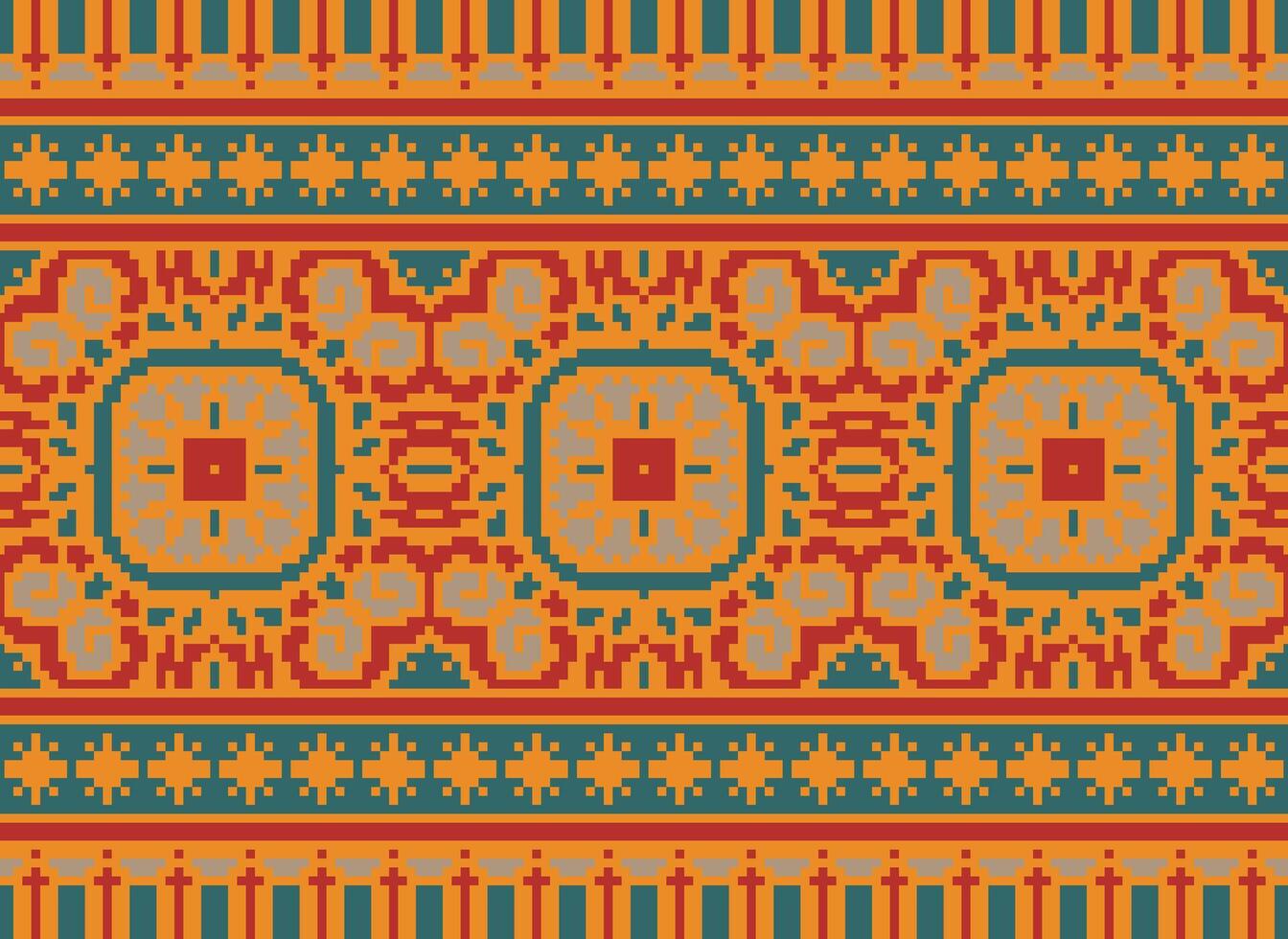 pixel ucraniano, bielorrusso folk arte vetor desatado padronizar dentro vermelho e preto, inspirado de tradicional bordado Vyshyvanka