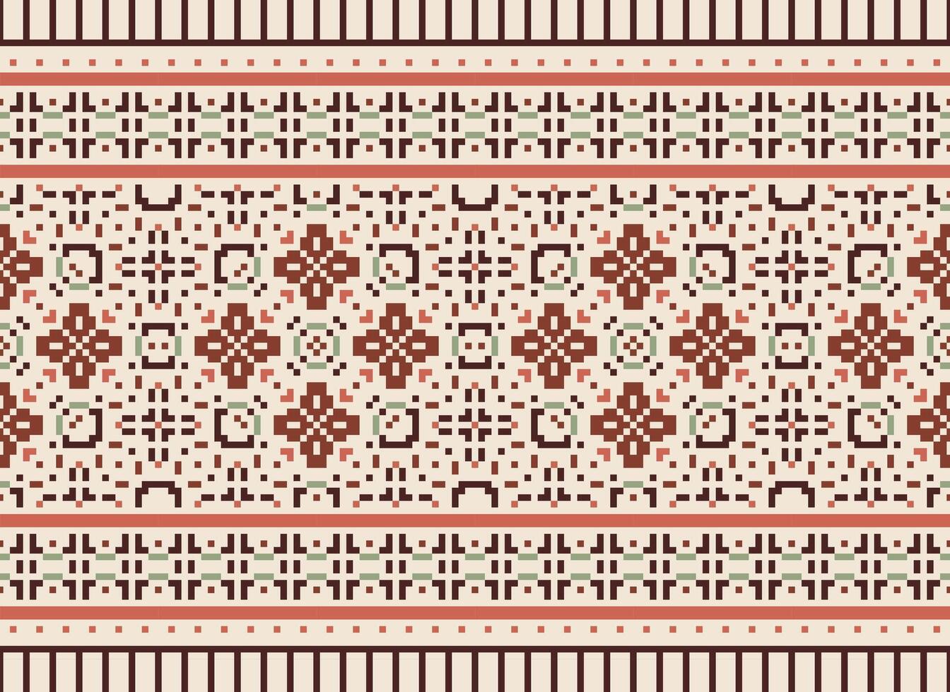 pixel étnico padronizar vetor fundo. desatado padronizar tradicional, Projeto para fundo, papel de parede, batik, tecido, tapete, roupas, invólucro, e têxtil.étnico padronizar vetor ilustração.