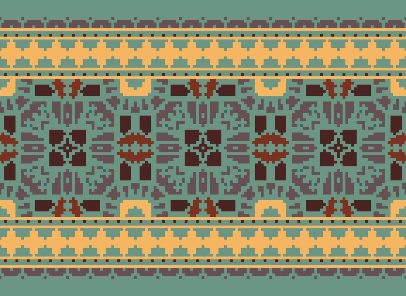 étnico geométrico tecido padronizar Cruz ponto.ikat bordado étnico oriental pixel padronizar azul fundo. resumo,vetor,ilustração. textura,vestuário,quadro,decoração,motivos,seda papel de parede. vetor