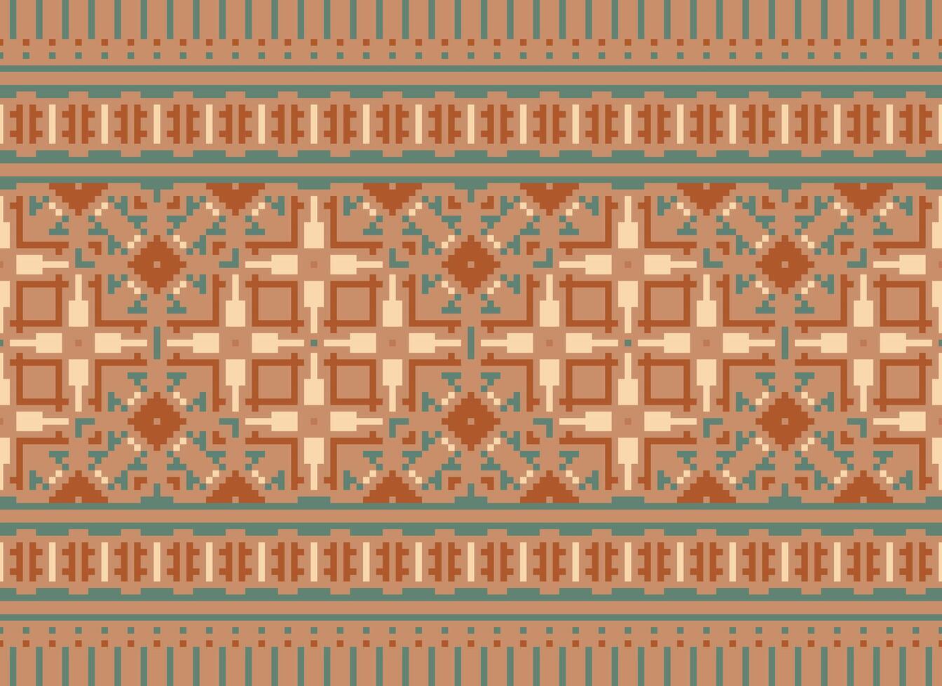 pixel étnico padronizar vetor fundo. desatado padronizar tradicional, Projeto para fundo, papel de parede, batik, tecido, tapete, roupas, invólucro, e têxtil.étnico padronizar vetor ilustração.