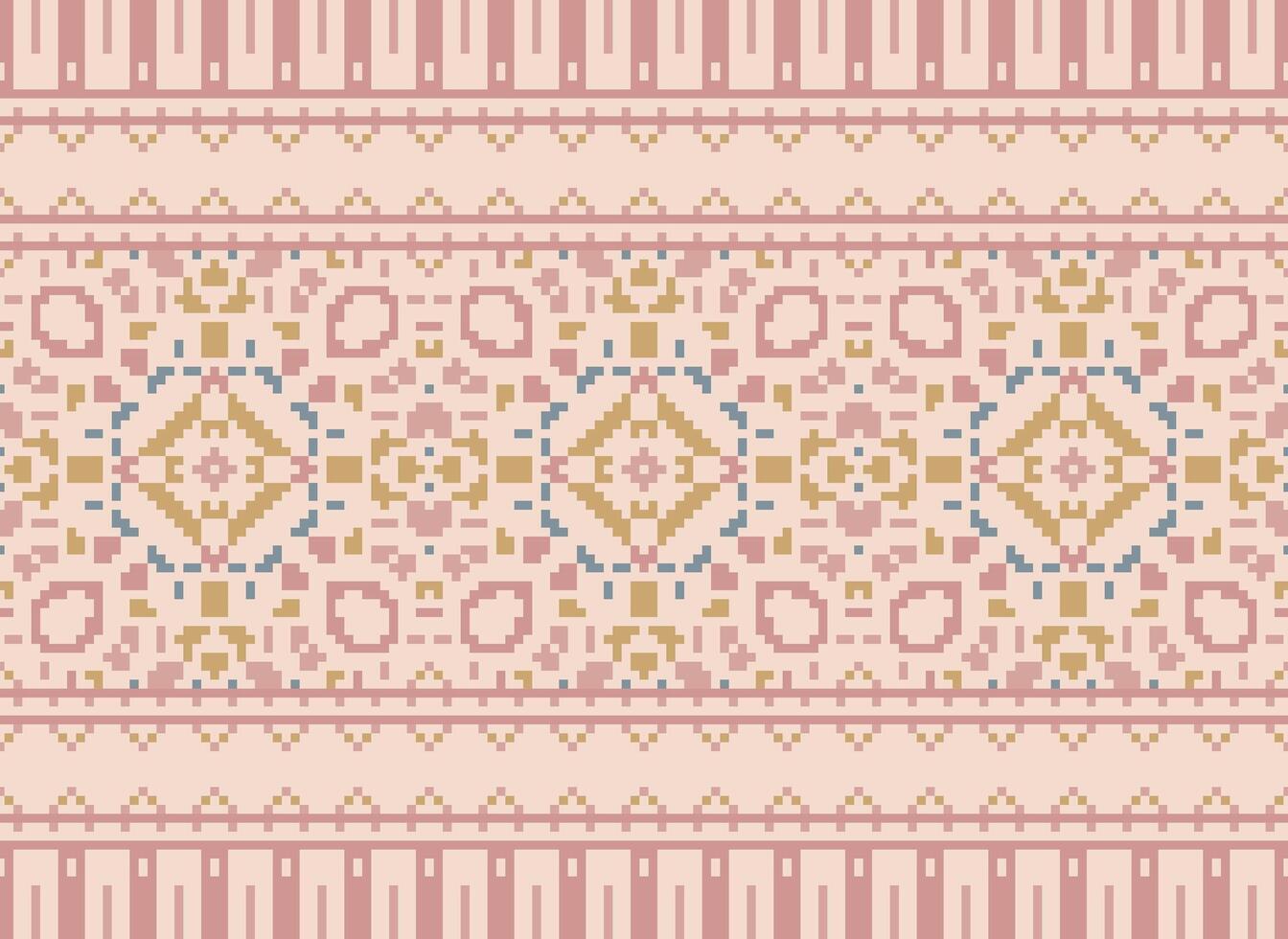 pixel étnico padronizar vetor fundo. desatado padronizar tradicional, Projeto para fundo, papel de parede, batik, tecido, tapete, roupas, invólucro, e têxtil.étnico padronizar vetor ilustração.