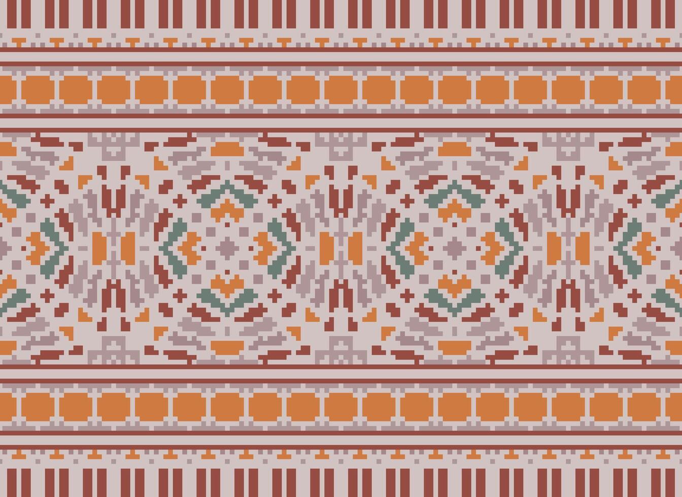 pixel étnico padronizar vetor fundo. desatado padronizar tradicional, Projeto para fundo, papel de parede, batik, tecido, tapete, roupas, invólucro, e têxtil.étnico padronizar vetor ilustração.