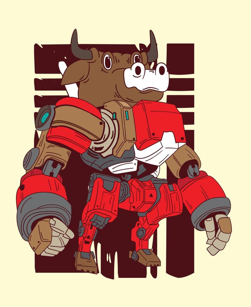 animal robô ilustração Projeto para Sukajan é significar Japão tradicional pano ou camiseta com digital mão desenhado bordado homens Camisetas verão casual curto manga quadril pulo t camisa streetwear vetor