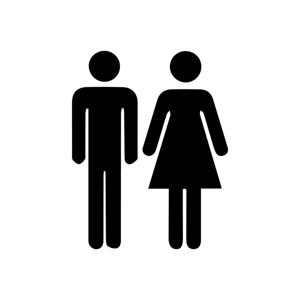 meninas e Rapazes Sanitário placa. homens e mulheres Sanitário ícone. banheiro ícone placa símbolo. vetor ilustração.