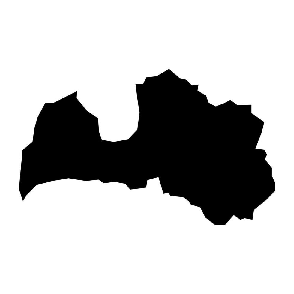 Preto vetor Letônia mapa isolado em branco fundo