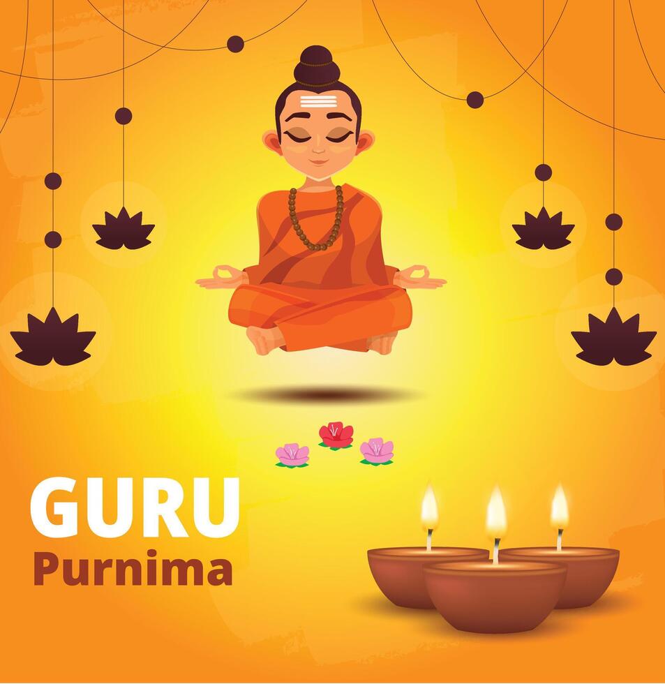 vetor ilustração para guru purnima celebração dia