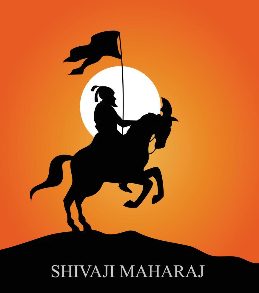 ilustração do Chhatrapati Shivaji marajá, a ótimo Guerreiro do marata a partir de Maharashtra Índia vetor