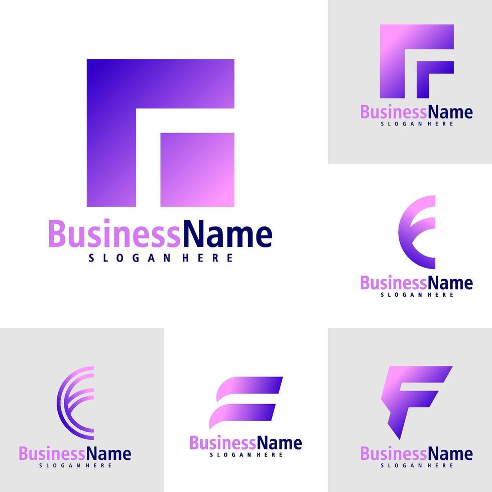 conjunto do carta f logotipo Projeto vetor. criativo inicial f logotipo conceitos modelo vetor