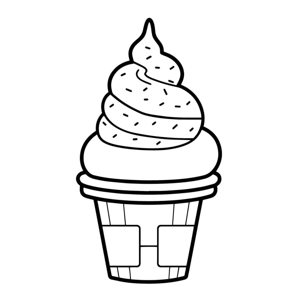 delicioso gelo creme esboço ícone dentro vetor formato para sobremesa projetos.