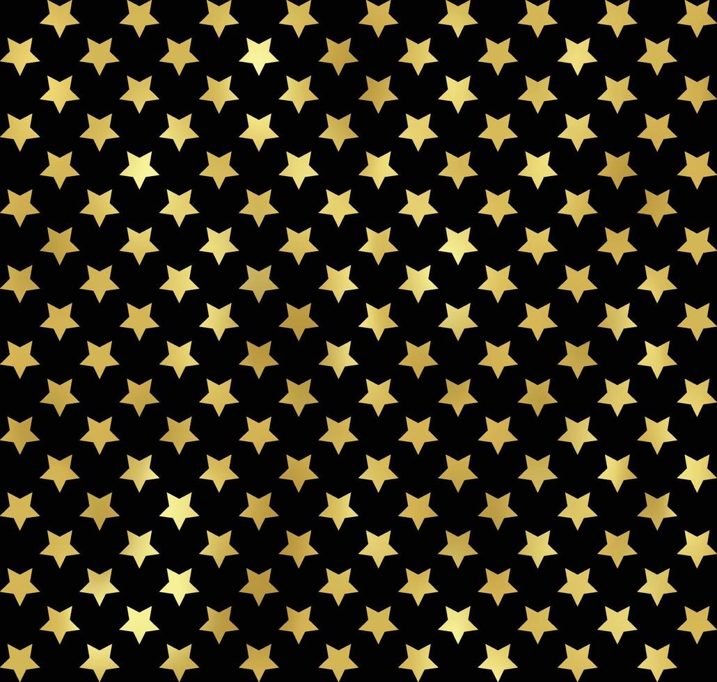 estrelas douradas e padrão sem emenda de fundo preto vetor