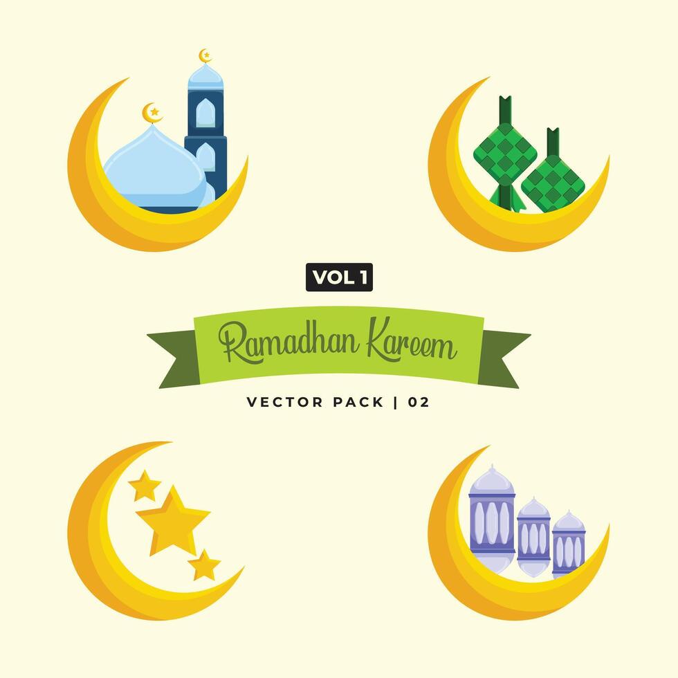 Ramadã kareem vetor pacote. Ramadhan ou Ramadã árabe enfeite vetor eps ícone ilustração