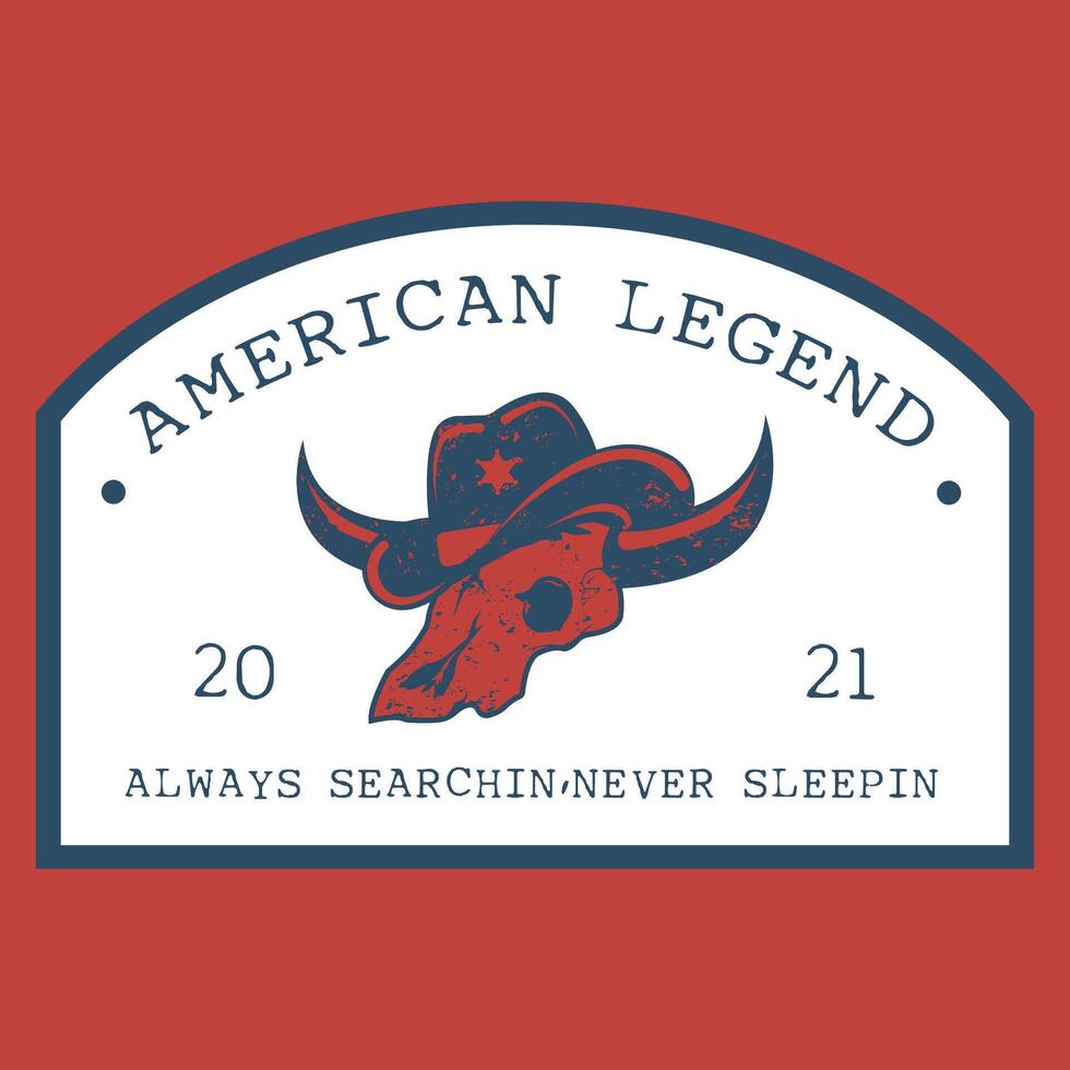 logotipo vintage americano vaqueiro crânio cabeça vetor ilustração com vestuário Projeto poster