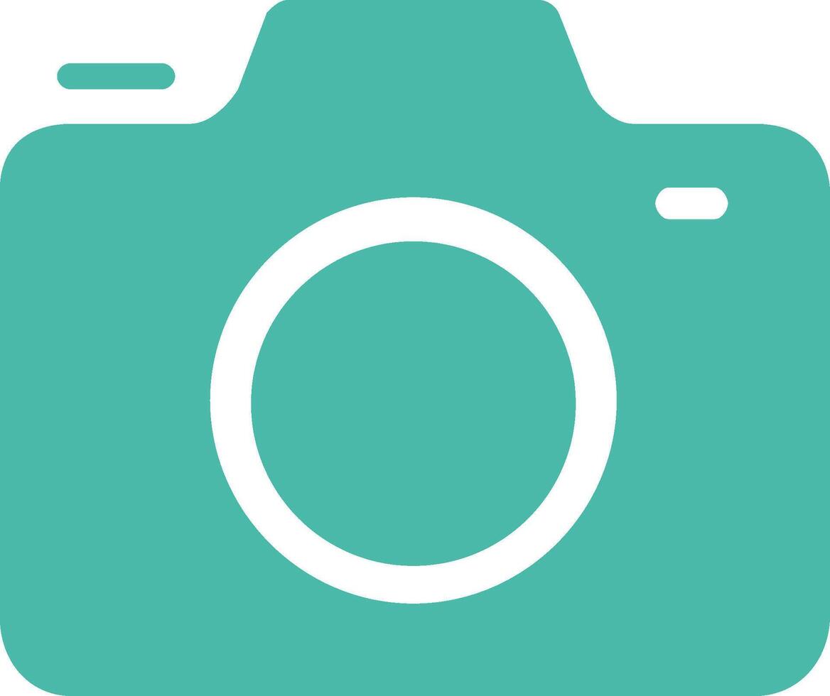 uma Câmera ícone com uma branco círculo dentro a meio vetor