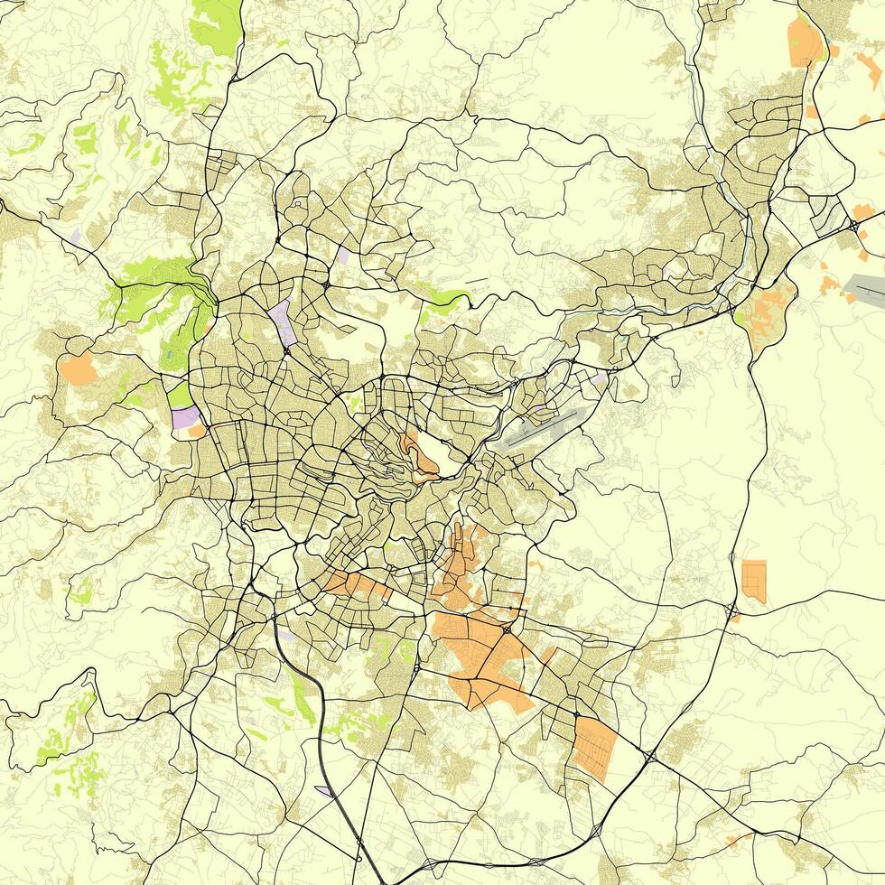 cidade mapa do Amã Jordânia vetor