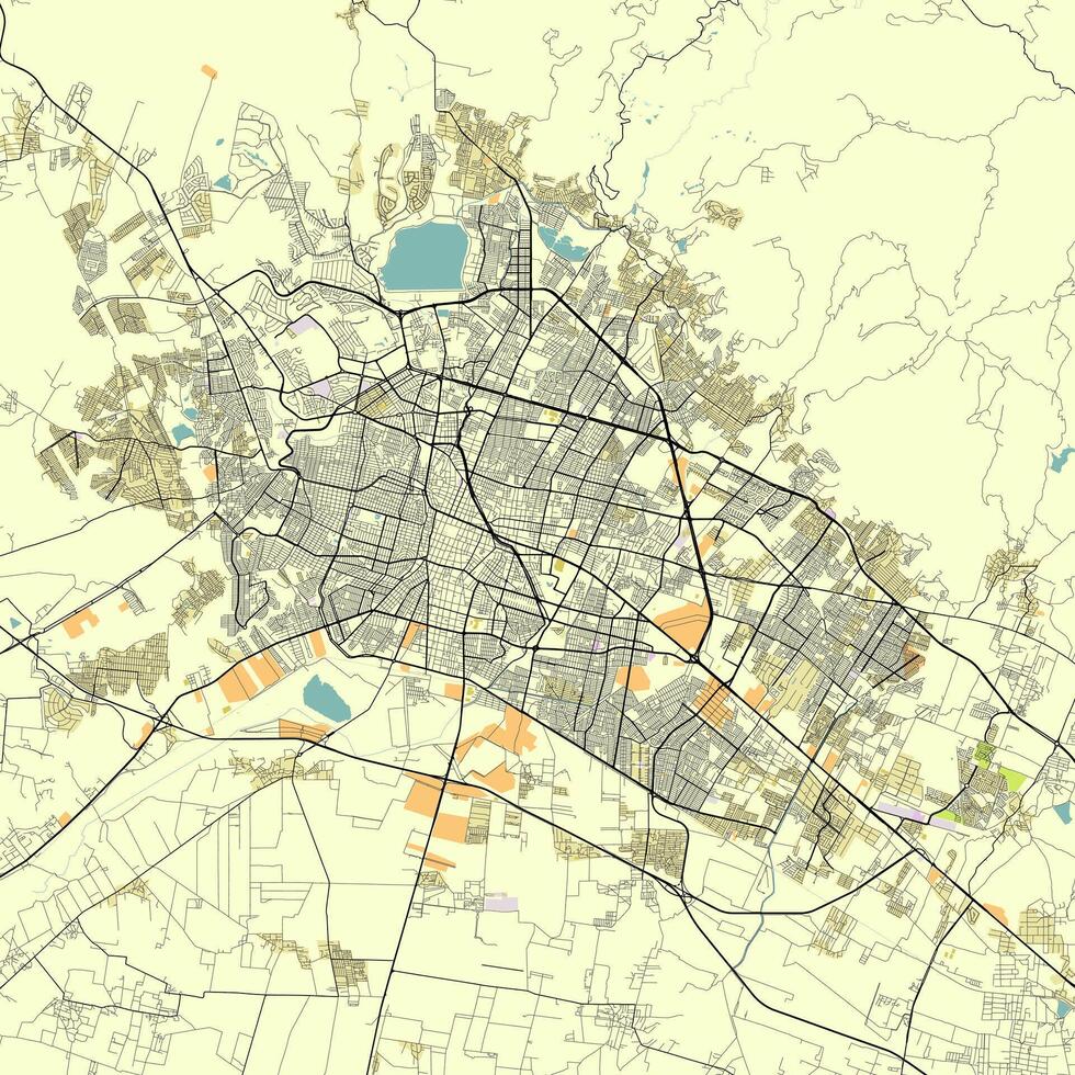 cidade mapa do leão, guanajuato, México vetor