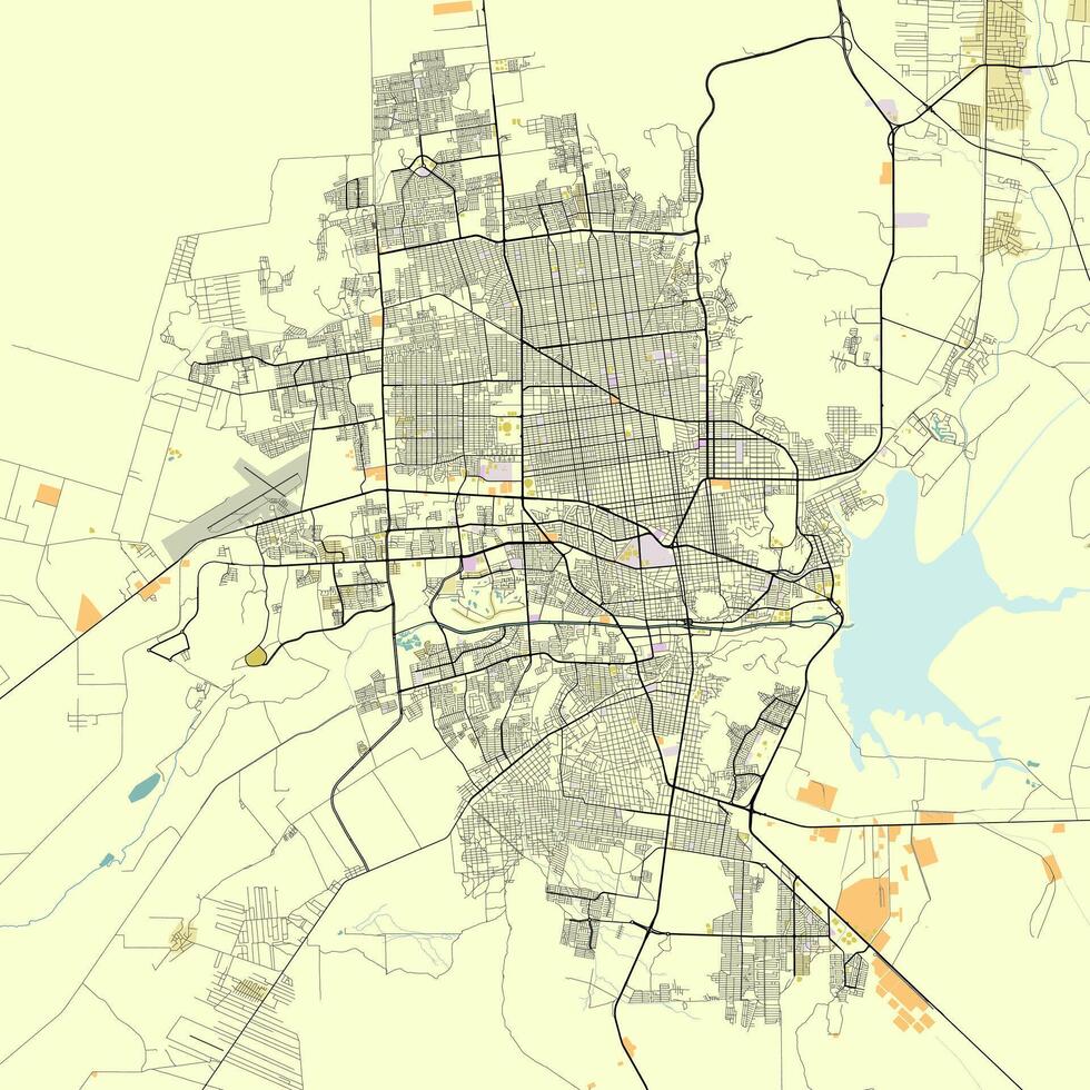 cidade mapa do hermosillo sonora México vetor