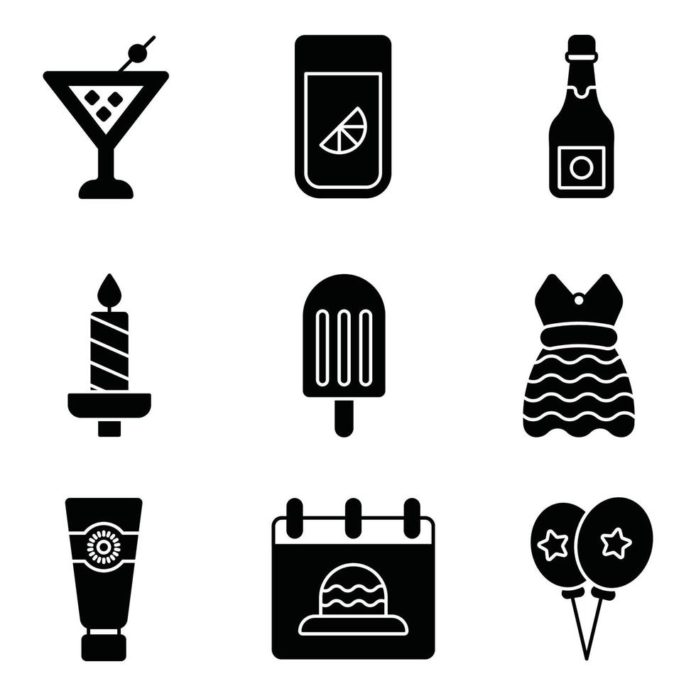 conjunto de ícones de glifo do México vetor
