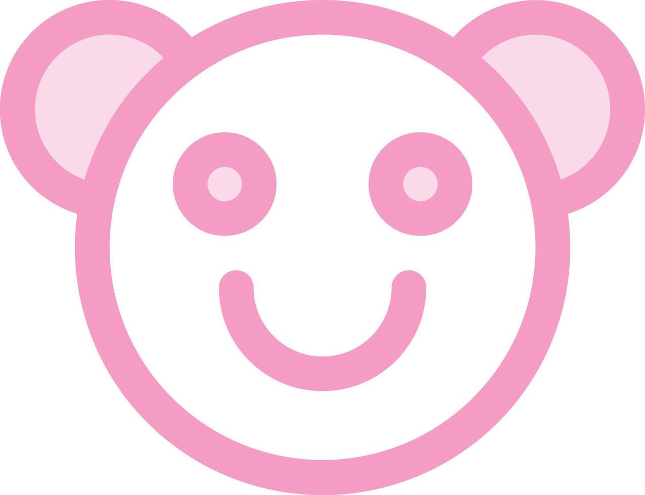 uma Rosa Urso face com uma sorrir vetor